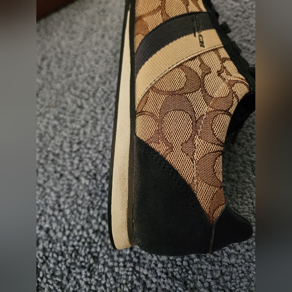 Coach Kelson Outline Sig/Suede Khaki/Chesnut/Navy Size 9M - Picture 13 of 16